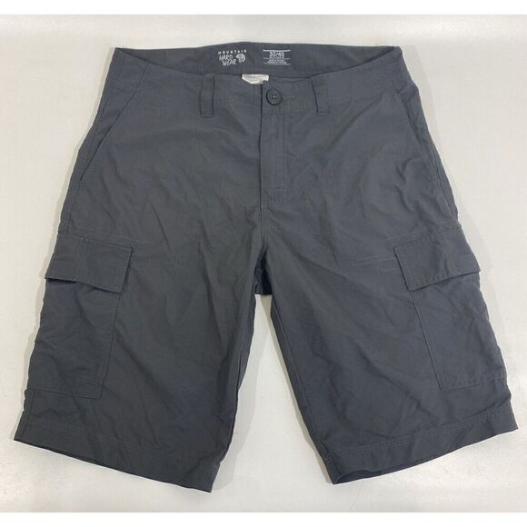 Mens Mountain Hardwear Hiking Shorts 30 Inseam 10” Outdoor Cargo Nylon Gray - Picture 1 of 5
